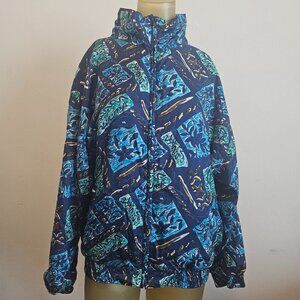 Women's Vintage Whitney Blaire Windbreaker Jacket Large Excellent Condition Blue